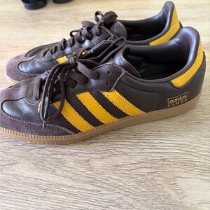 Adidas Brown and Yellow Sneakers